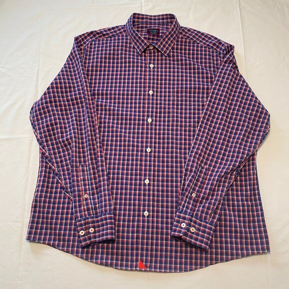 UNTUCKit Men’s Performance Button-down shirt, Blue Red White Check Plaid, 2XL - Picture 2 of 16